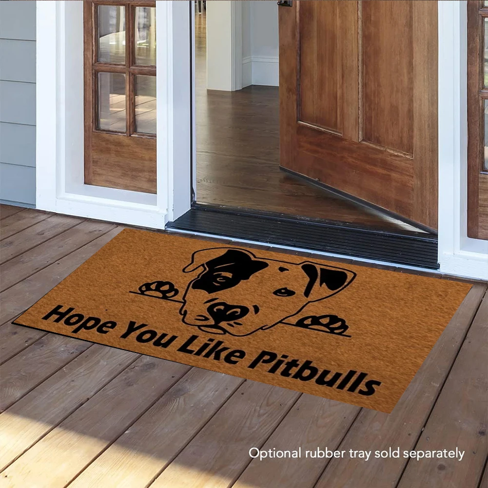 Hope You Like Pitbulls Doormats, Rubber Backing, Anti-Slip,Outdoor Entrance Floor Mat, Living Room Decor, Foot Door Mat