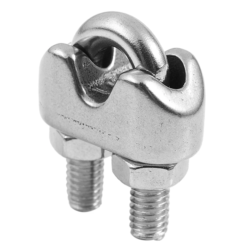 12Pcs Stainless Steel Cable Clip Saddle Clamp For Ropes 0.3Cm 3Mm Wire