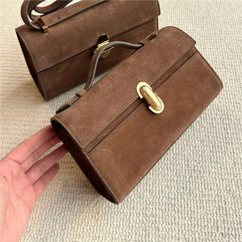 2024 New Fashion Bag Suede Leather Bags for Women Elegant All-match Commuter Square Purses Clutch Designer Luxury Handbags