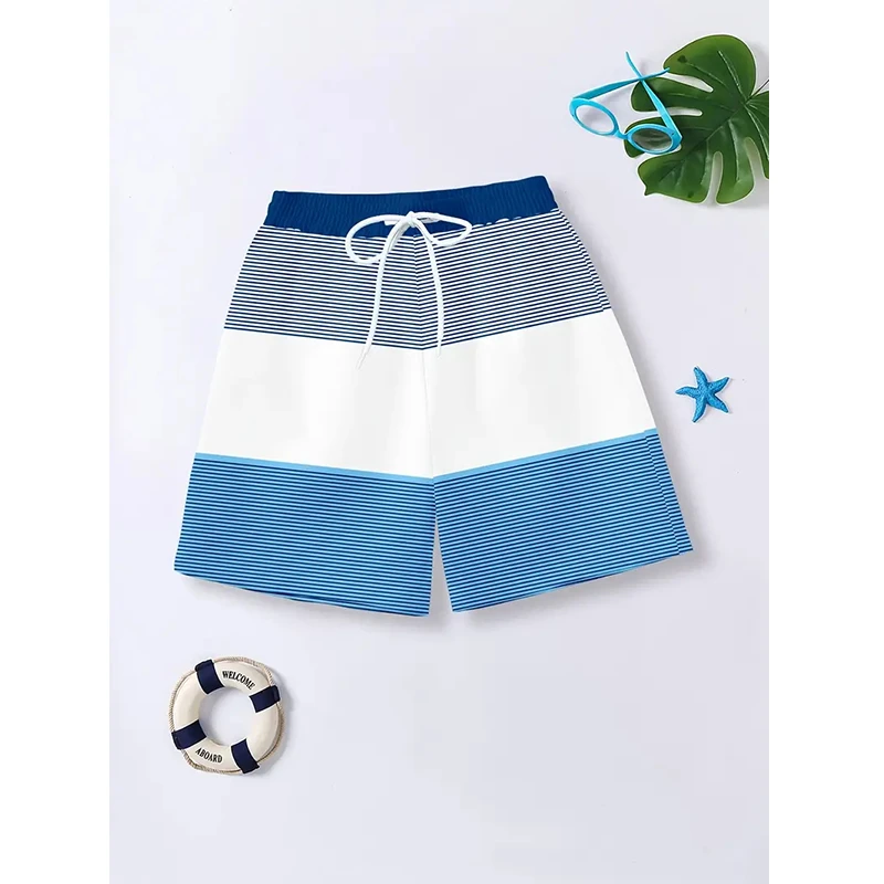 Męskie luźne spodenki plażowe sznurkiem szybkoschnący pasek spodenki w kratę na lato kobiety mężczyźni Casual ponadgabarytowe kąpielówki sportowe