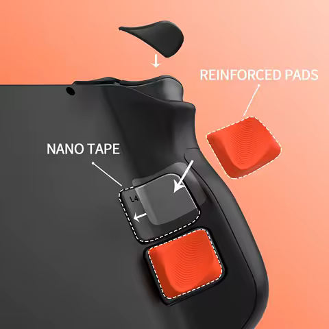 PlayVital Silicone Back Button Enhancement Kit &amp; Anti-Slip Trigger Grips for Steam Deck – Orange(Compatible with LCD/OLED Model)