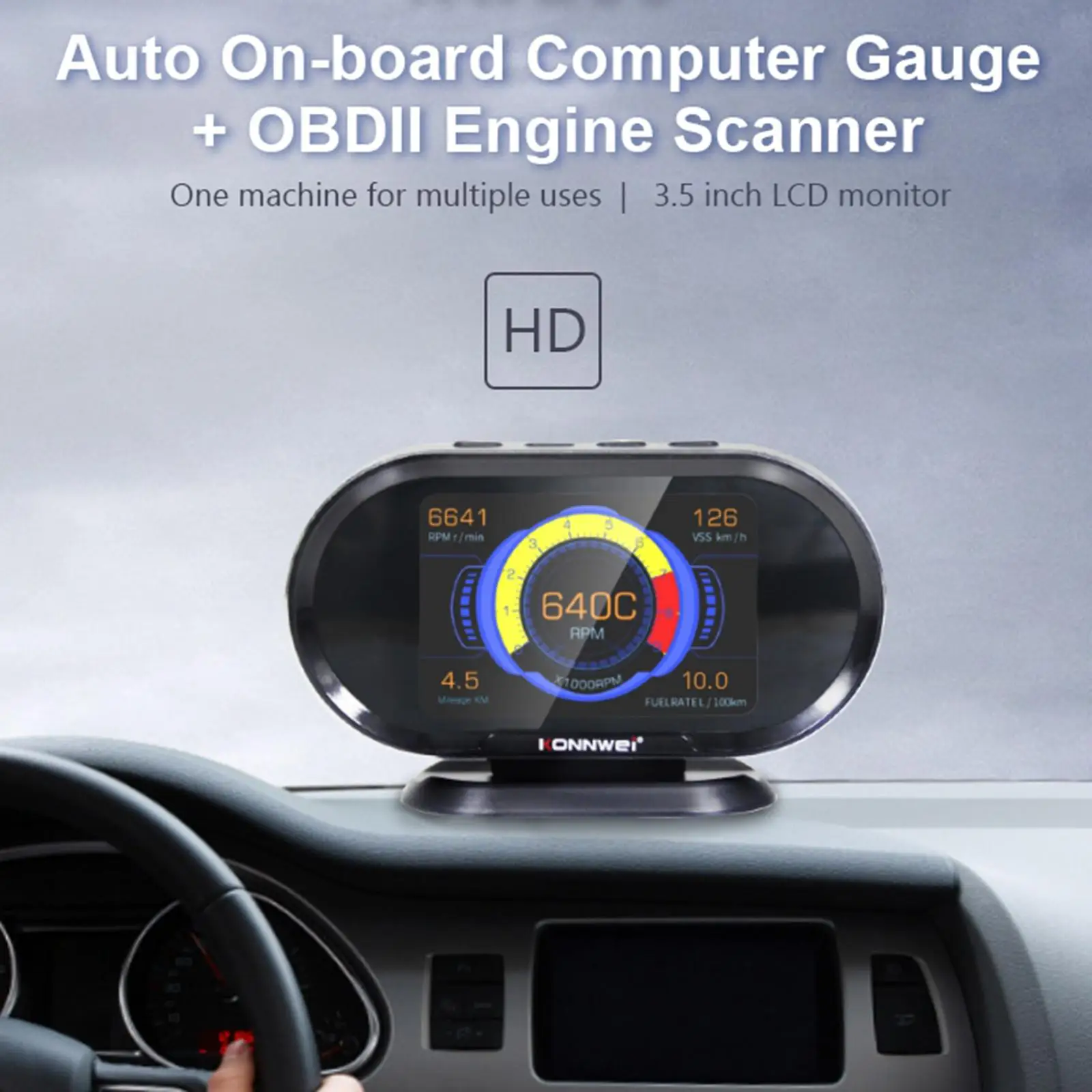 

KW206 2in1 Universal Car Auto HUD Display Digital Car & Auto Diagnostic Scanner,