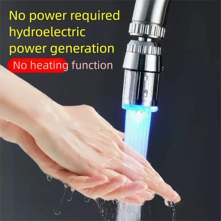 Color-Changing Temperature-Controlled Faucet with Splash-Proof LED Light Intelligent Three-Color Temperature Indicator for Kitch