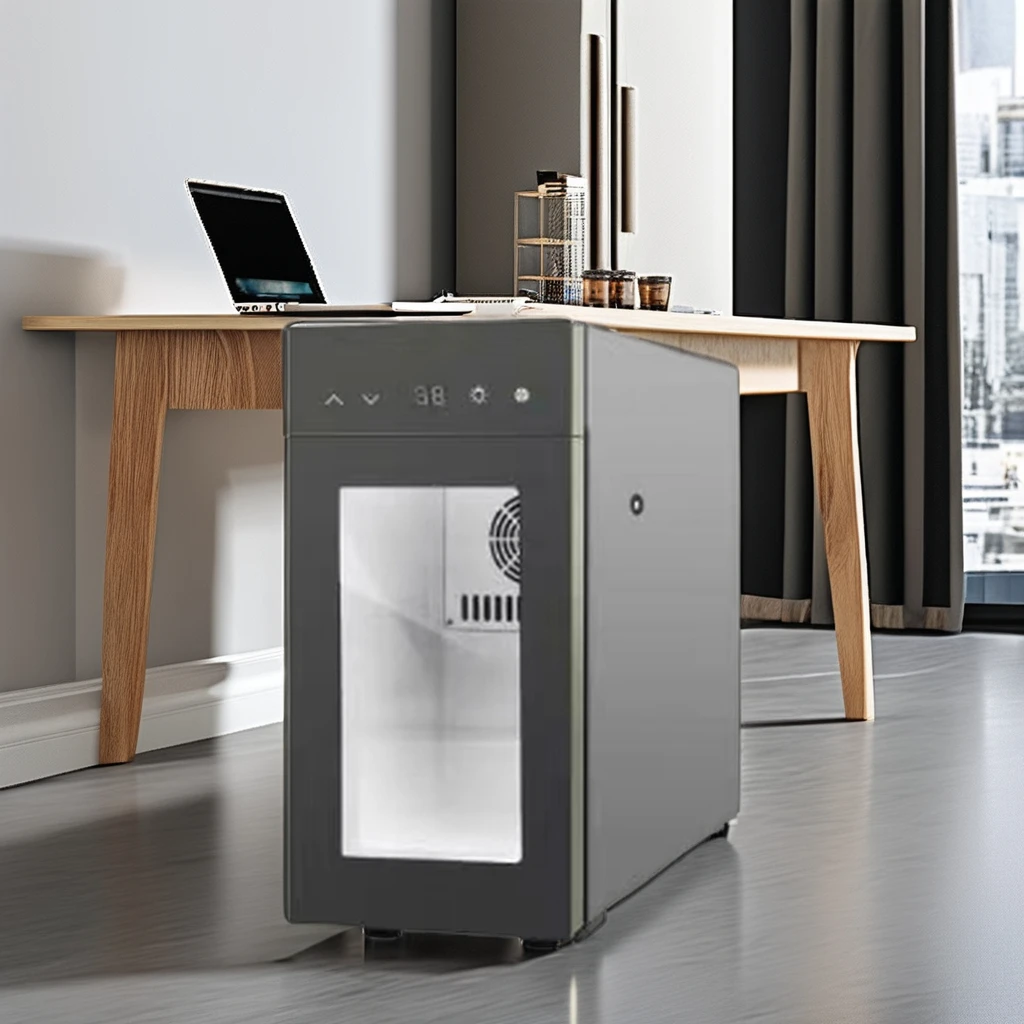 Mini Portable Glass Door and Touch LED Control of Milk Cooler Refrigerator for Coffee Machine Keep Milk Fresh