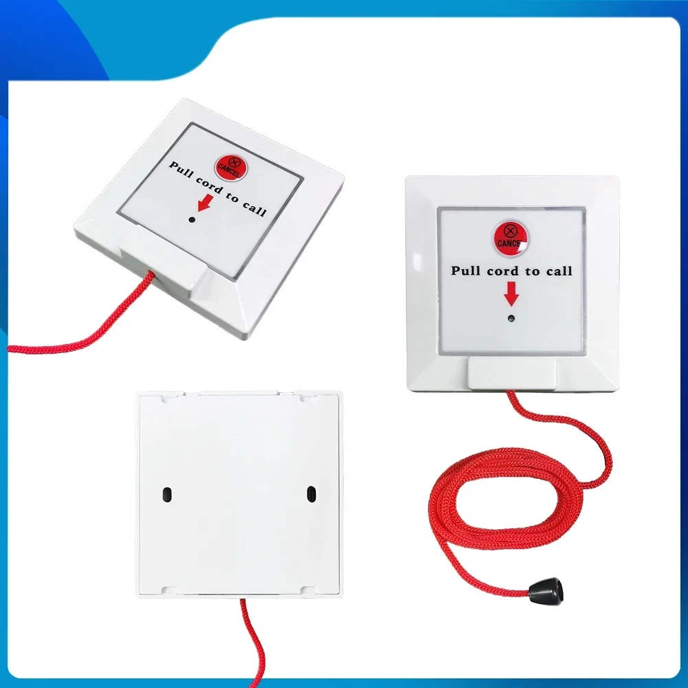 Wireless Nurse Call System Caregiver Pager Bathroom Emergency Button with Number Screen Lamp Light for Nursing Clinic