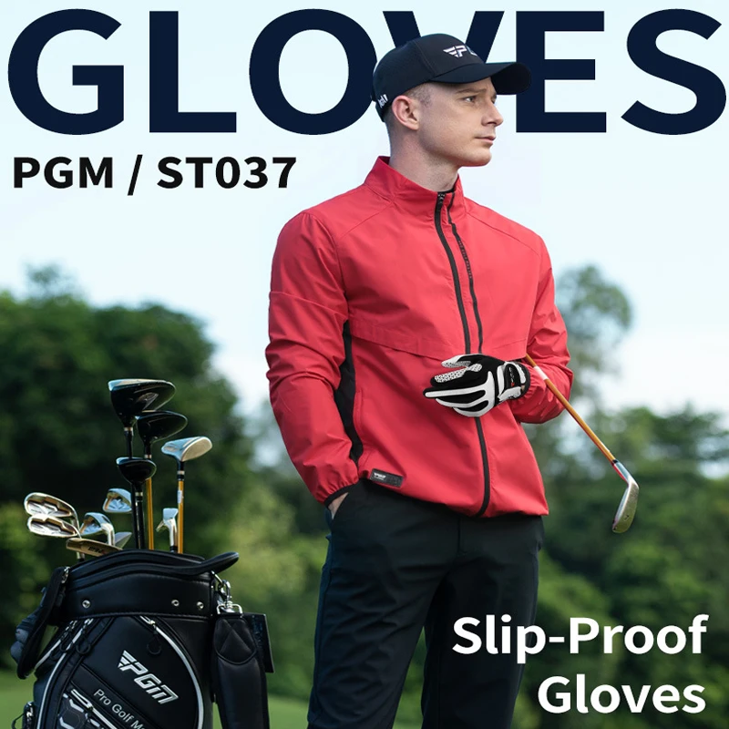 PGM Golf Gloves Men\'s Elastic Magic Gloves Non slip Breathable Microfiber Cloth Gloves Single Left Hand Blue/White/Grey ST037