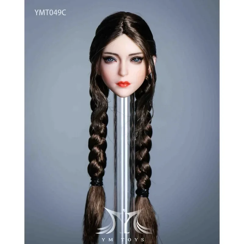 

1/6 Scale FemaleTransplanting Hair Head Sculpt Beauty Girl Head Carving YMT049 Fit 12'' Soldier Suntan Body Action Figures Toy