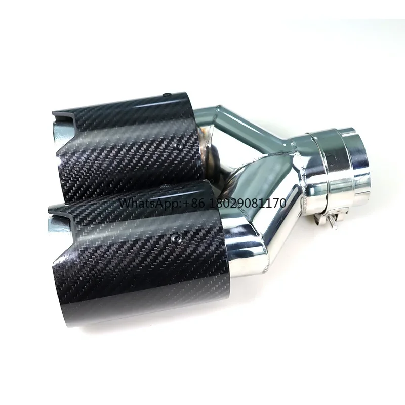 Dual Carbon Fiber Exhaust Pipe, Automotive Performance Muffler Dicas, Modificação para BMW, Acessórios Do Carro, Factory Export