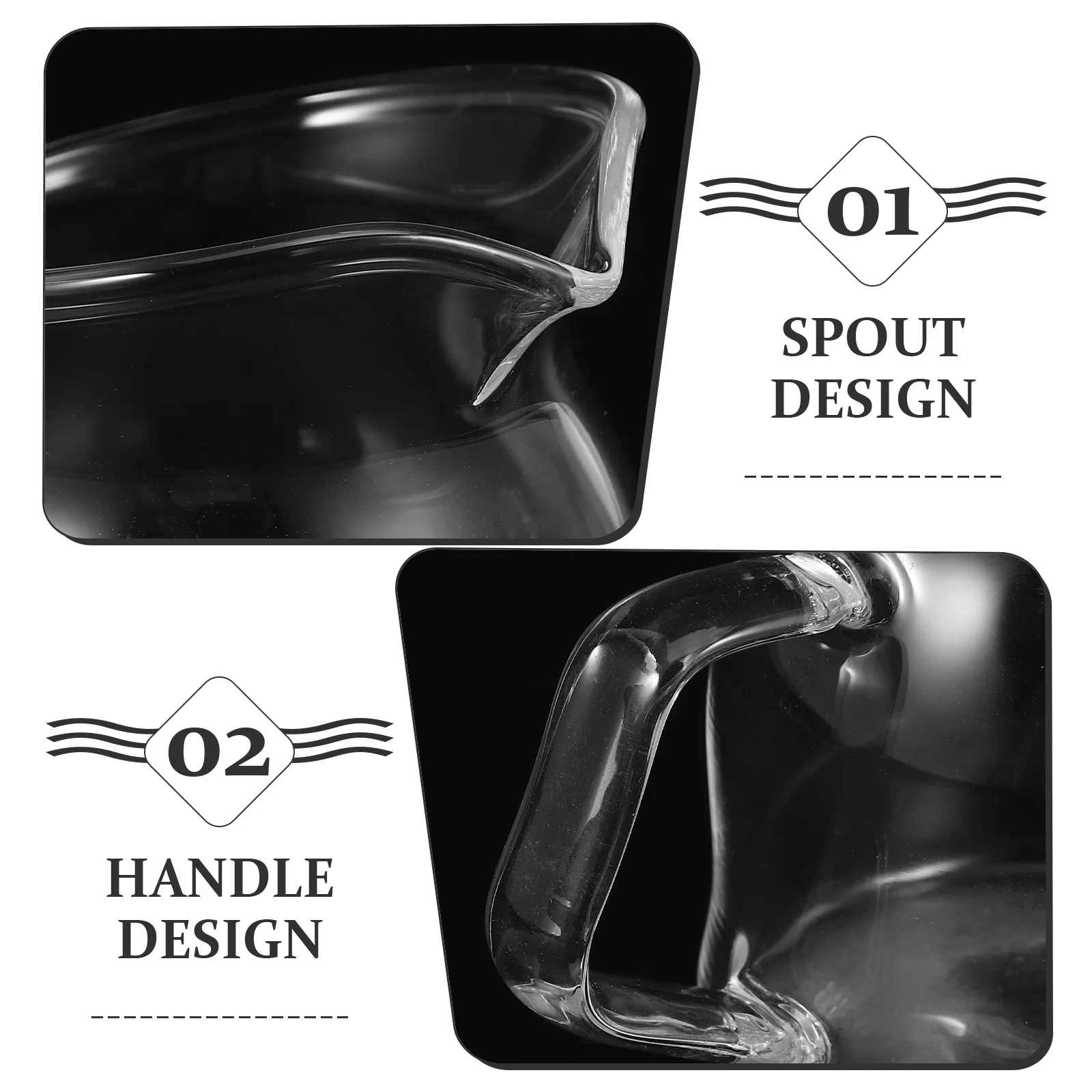 

Glass Small Milk Pitcher for Coffee Bar with Ergonomic Handle Spout Design Easy to Pour and for Latte Art