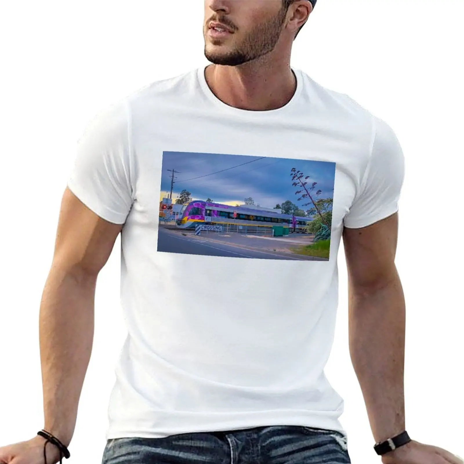 

VLocity Train at Bendigo Level Crossing - Bendigo, Victoria T-Shirt g man t shirts for men man tshirt T-Shirt