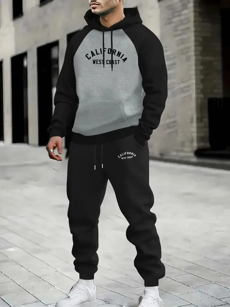 

Новый мужской комплект с капюшоном весной и осенью 2025 года — это повседневная и модная уличная коллекция с буквенным принтом.