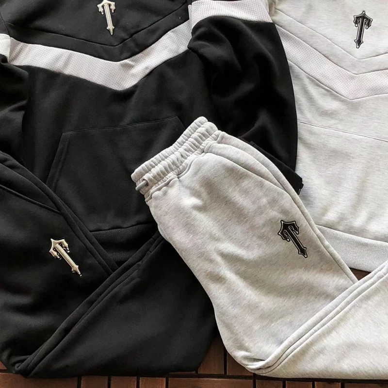 Real Photos Men Women Fashion New TRAP Hoodie Sweatpants Classic Letter T Sweatshirt STAR Pullover Casual Pants