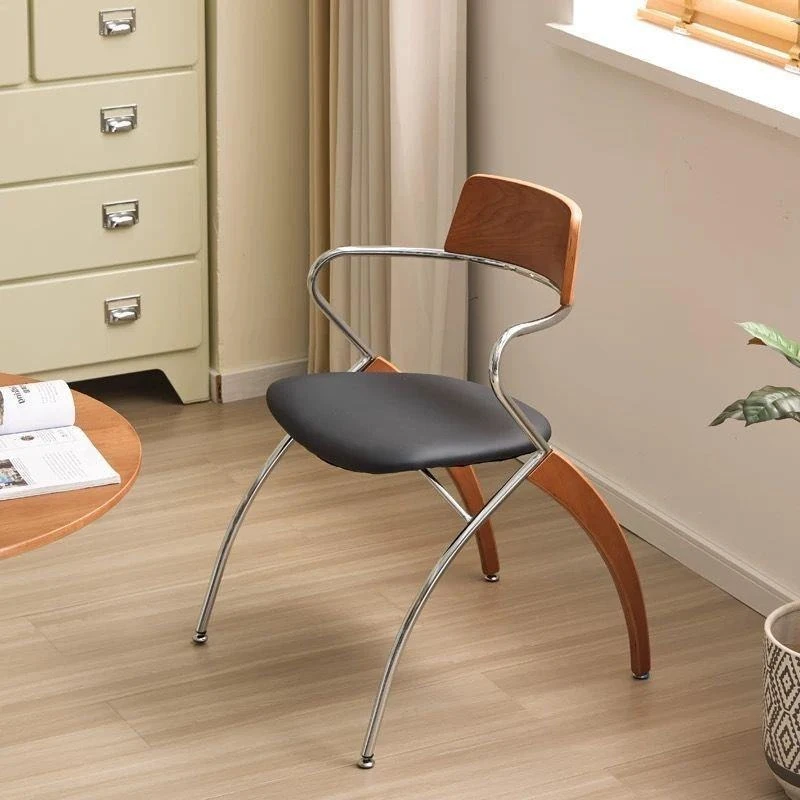 Medieval style designer dining chair retro simple home solid wood back chair armchair cafe leisure chair