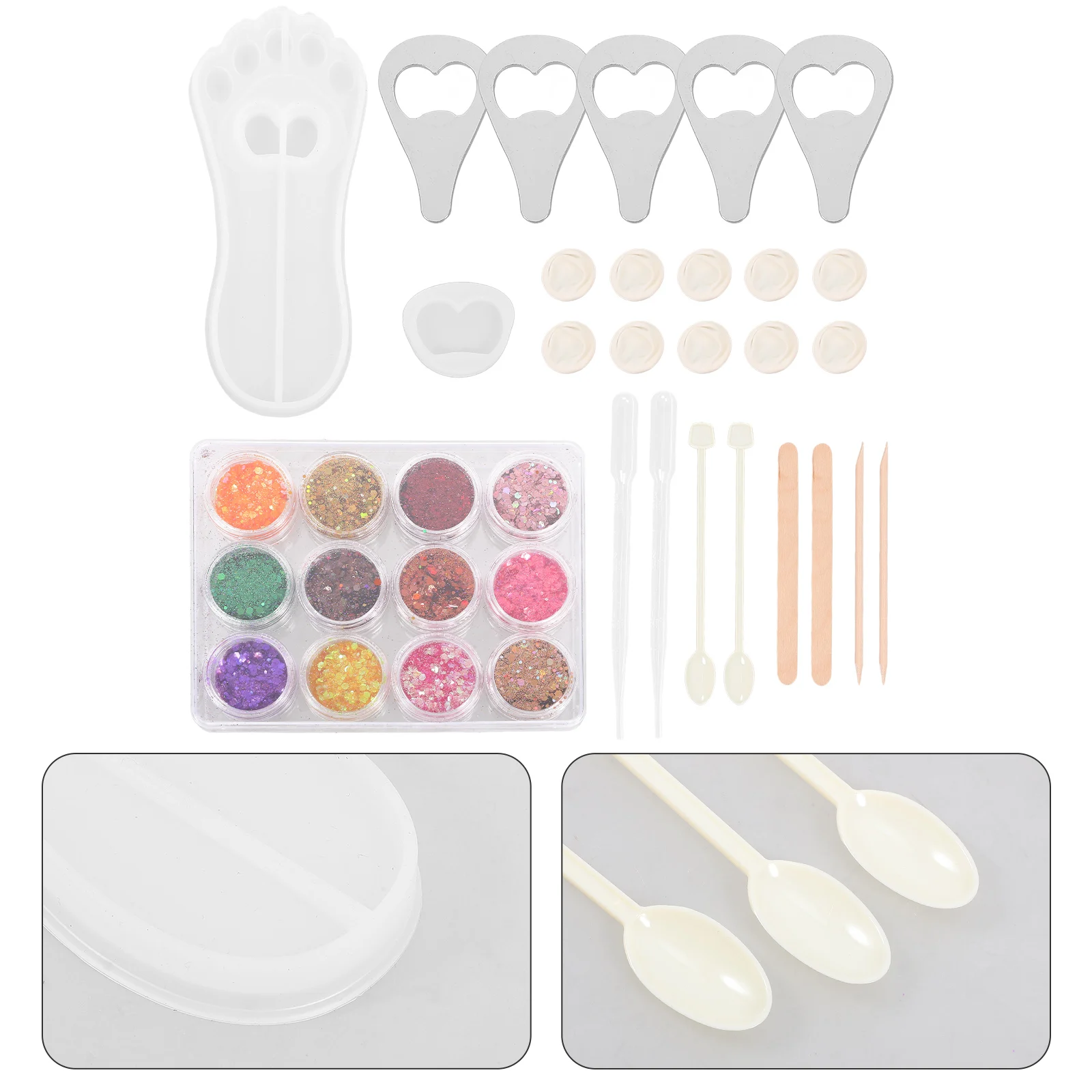 

41pcs Cat Claw Bottle Opener Mold Resin Kitten Paw Silicone Mould Flexible Craft Tool for DIY Creative Decor Kitchen