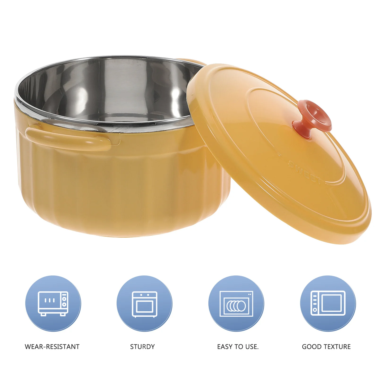 

Stainless Steel Food Bowls Large Capacity For Ramen Noodles Soup Microwave Safe Reusable Lunch Container Kitchen Dining