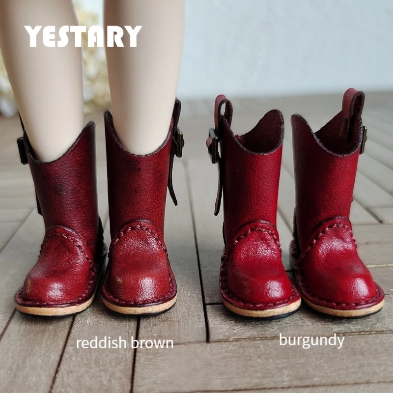 

YESTARY BJD 1/6 Doll Shoes Vintage Cowboy Boots 2.9cm For Blythe Ob24 Dolls Accessories DIY Handmade Shoe Boots Material Kit Toy