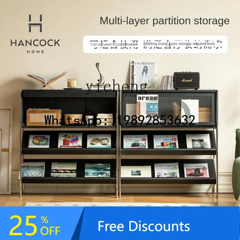 

G1 Solid Wood Side Cabinet Retro Affordable Luxury Living Room TV Sofa Tea Room Storage Book Shelf