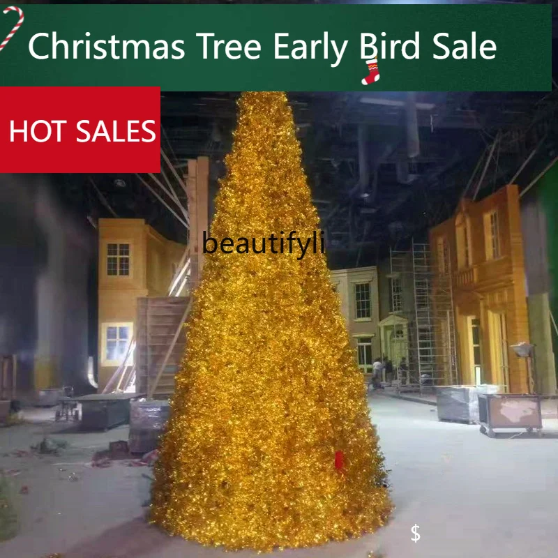 A95 Modern creative Christmas tree large indoor, hotel shopping mall outdoor golden Christmas tree package