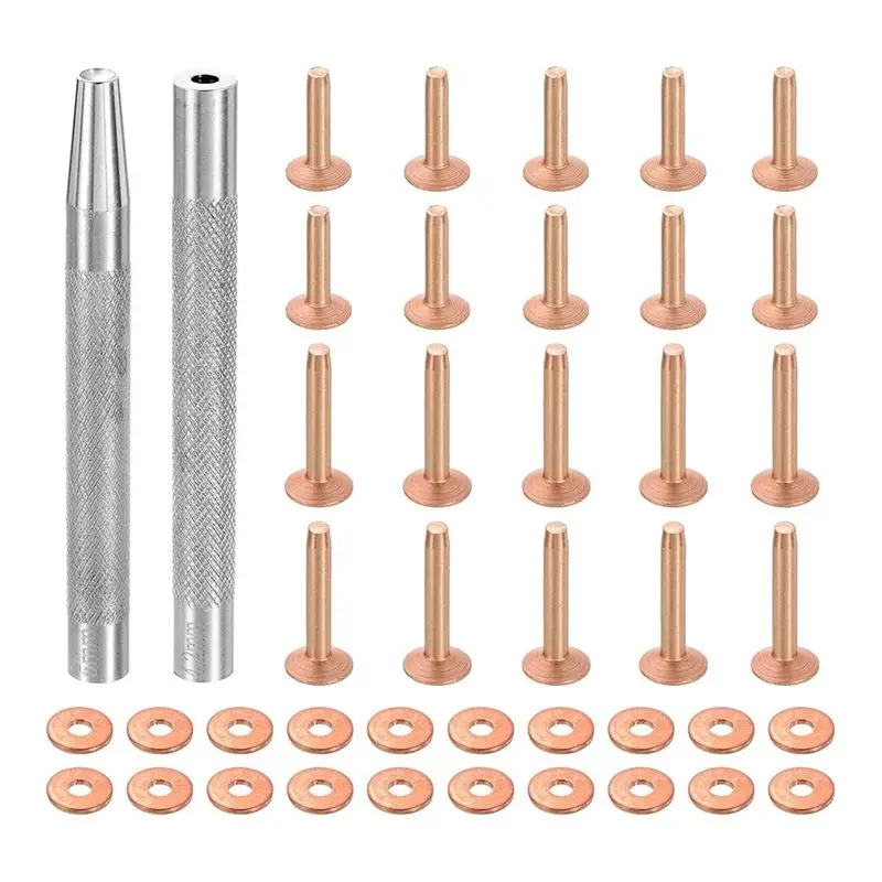 

PROFESSIONAL USE-20Set Copper Rivets And Burrs Solid Leather Copper Rivet Fastener For Leather DIY Craft Supplies