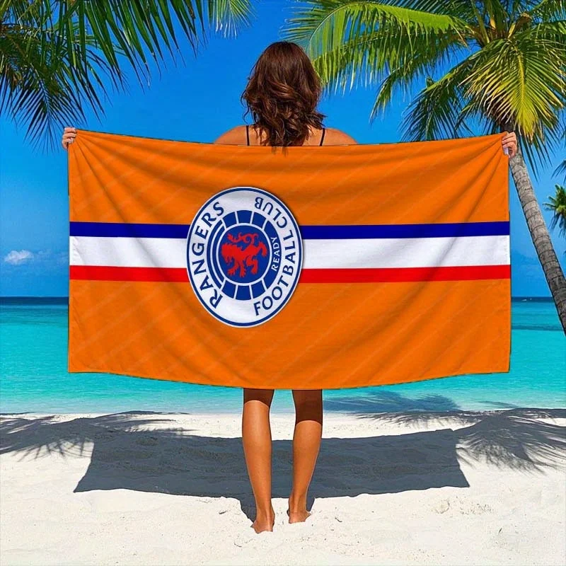 Quick-Dry Beach Towel]Quick-Dry Rangers FC Jersey Print Beach Towel, 1pc, Soft & Absorbent - 240gsm, Modern Style, Rectangular