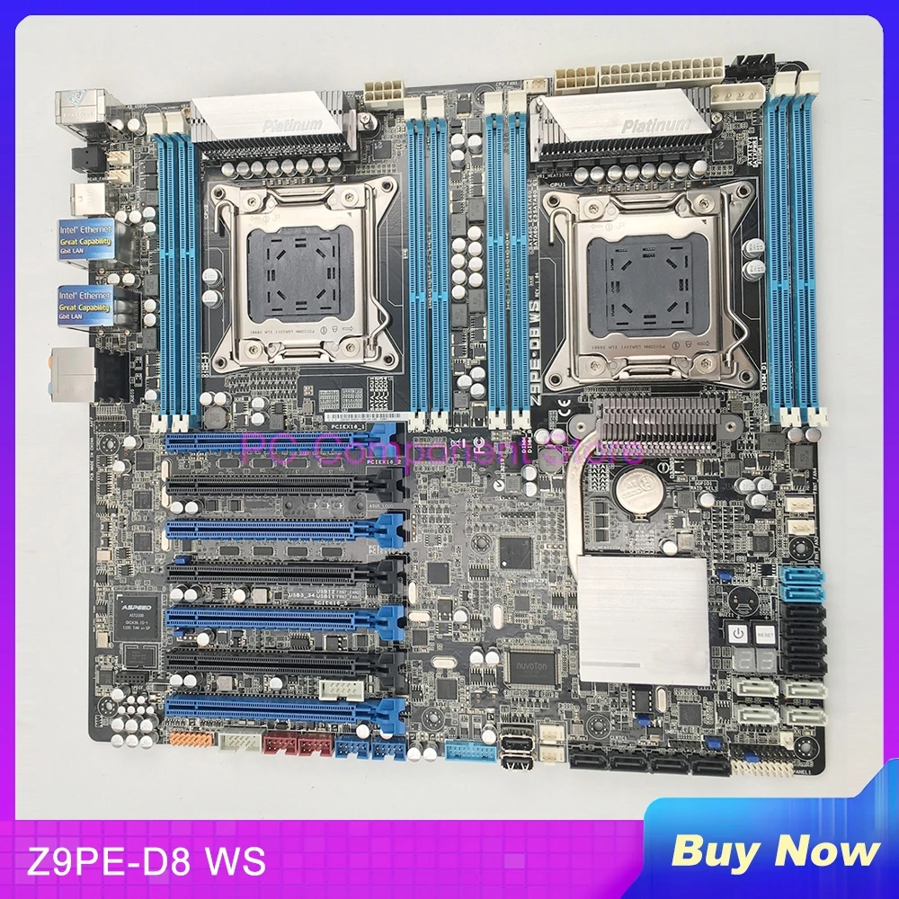 Z9PE-D8 WS For A-S-U-S Workstation Motherboard LGA2011 C602 7*PCI Express 3.0 x16 USB3.0 SATA 6Gb/s