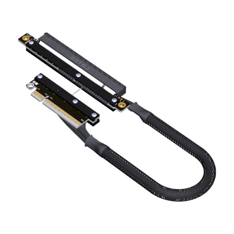 QWE-Pcie5.0 Riser Cable X8 To X16 Flat Adapter Cable 256Gbps For RTX50 Series For Rx90xx GPU Extension Cable 15CM Right