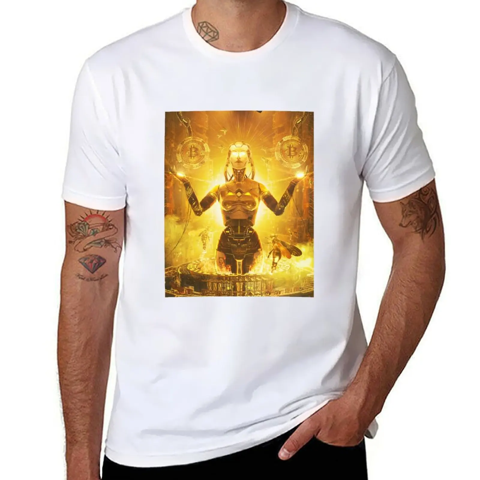 

Beeple BITCOIN T-Shirt t shirt men 100% cotton luxury brand anime t shirts oversize T-Shirt