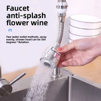 360 Degree Faucet Anti Splash Head Kitchen Water Saver Universal Rotating Bubbler Filter Nozzle Booster Nozzle Kitchen Tools