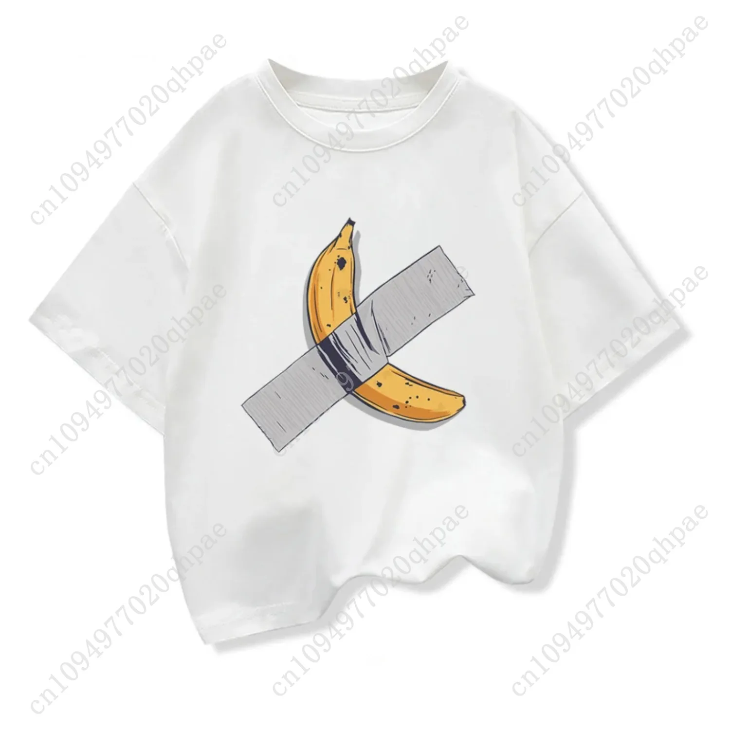 ملابس الأطفال الموز على الحائط جرافيك أطفال أزياء قصيرة الأكمام تي شيرت تصميم شعبي للأطفال Crewneck فضفاض القطن تيز #3