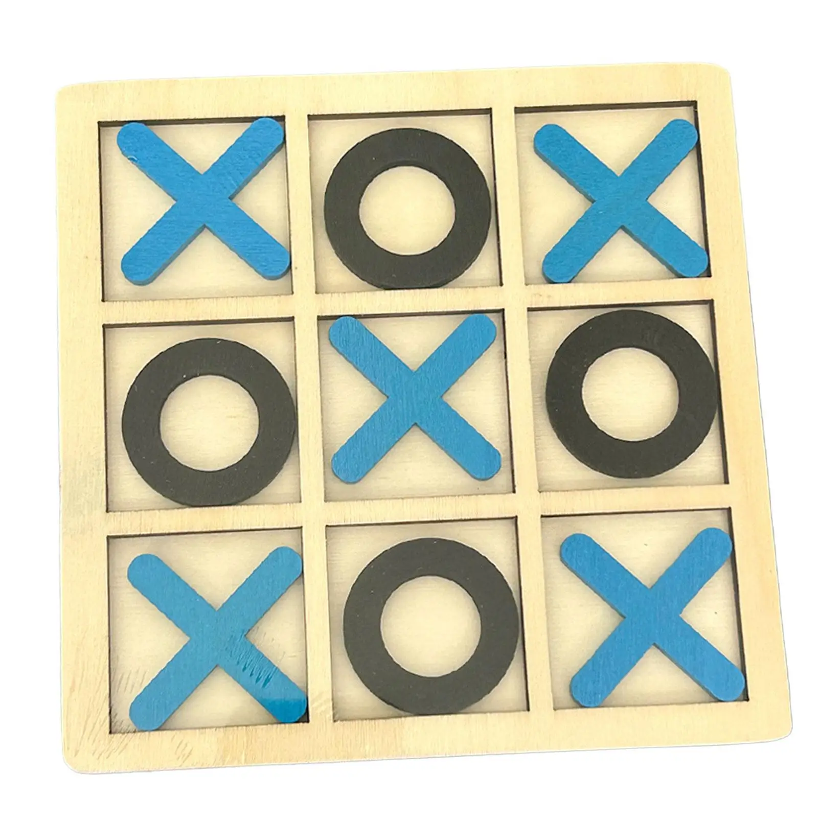 Wooden Tic TAC Toe Games Brain Teaser Puzzles Decorative for Outdoor Indoor Adults Children Coffee Table Decor Holiday Gifts