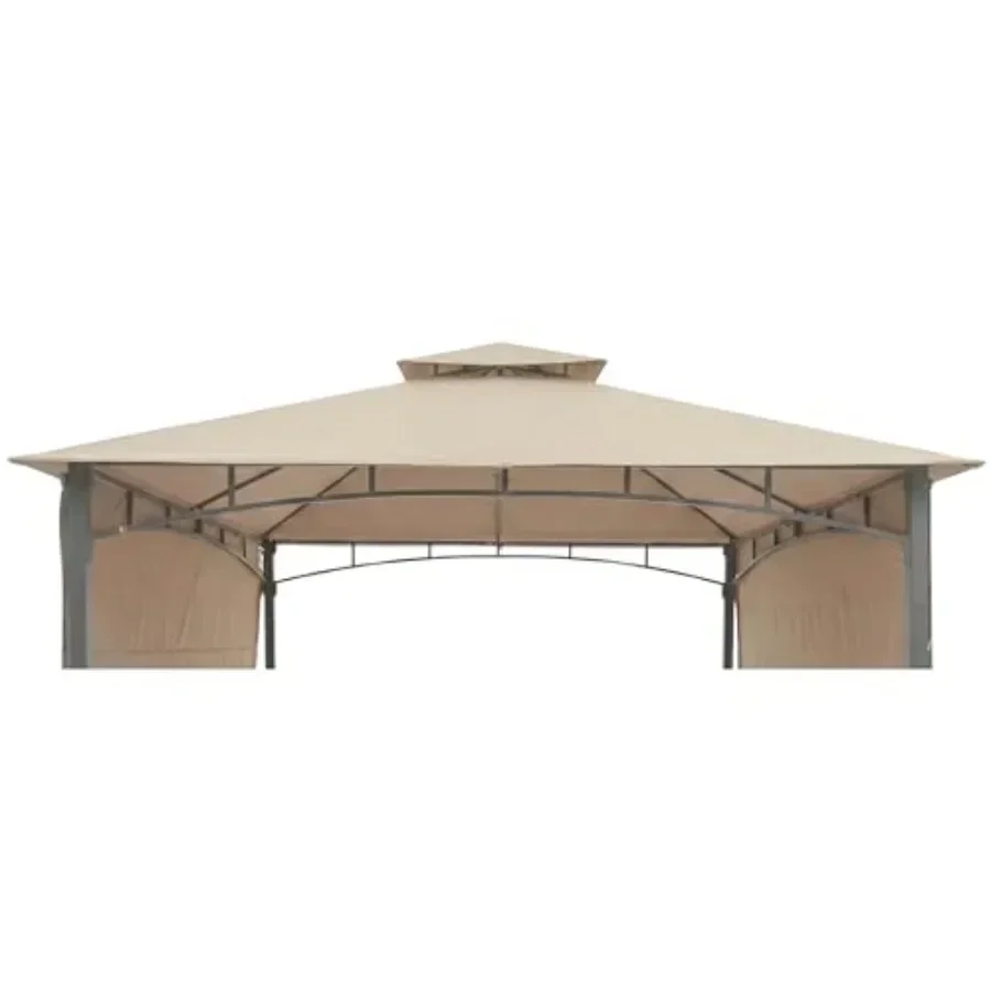 Reinforced RipLock 350 Replacement  Top Cover for Devonshire Double Awning 10' x 10' Gazebo Models 566404899 905436 in Black Du