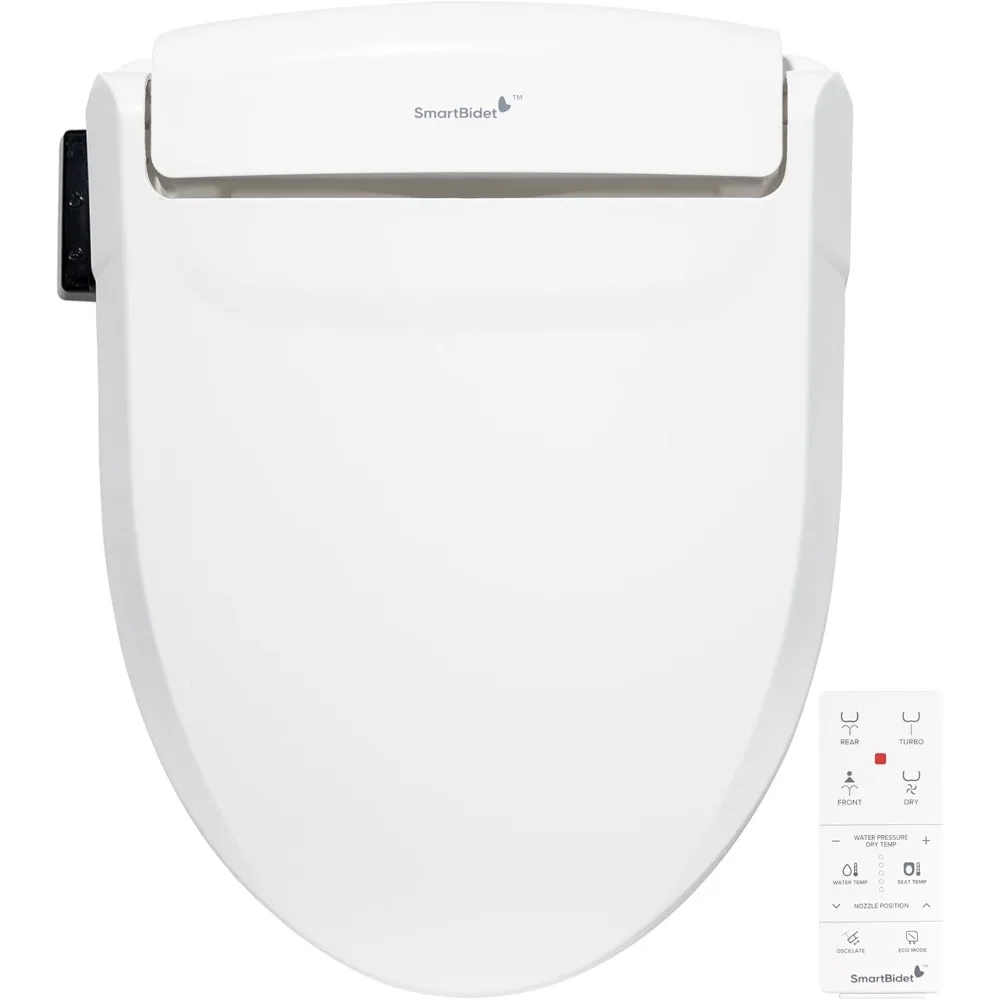 Electric Smart Bidet Seat SB-1000WE with Heated Seat, Warm Air Dryer, Temperature-Controlled Wash, and Remote Control