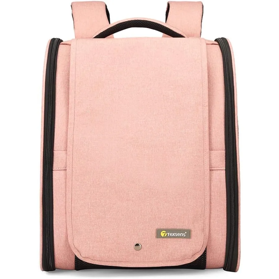 

Вентилируемый рюкзак-переноска для домашних животных с оконной жалюзи для маленьких кошек и собак, с ремнями безопасности и пряжкой, складной