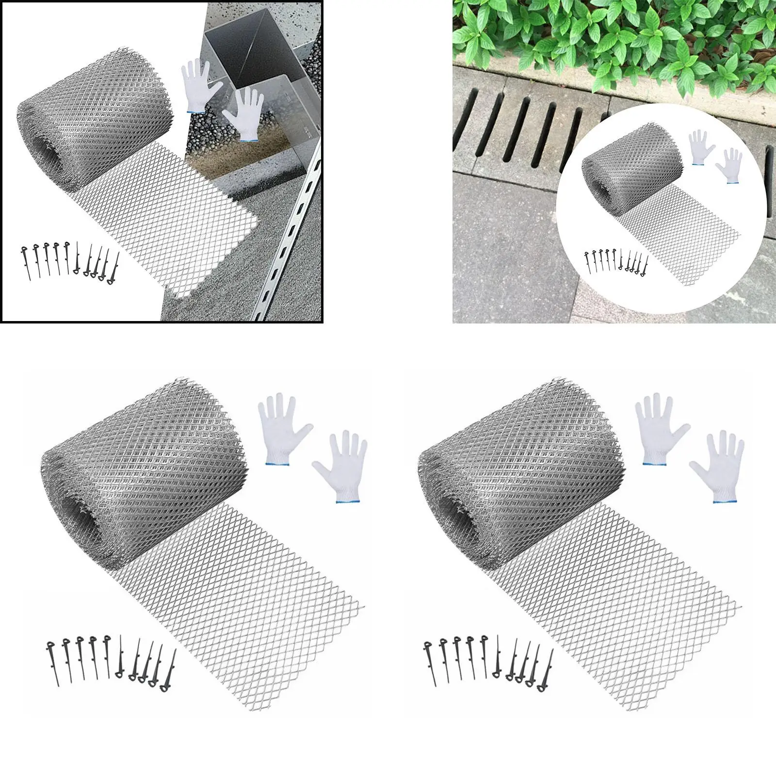 Household Leaf Guard Mesh Anti Clogging Cover for Gutter Cleaning Kit with Hooks for Roof Rainwater System