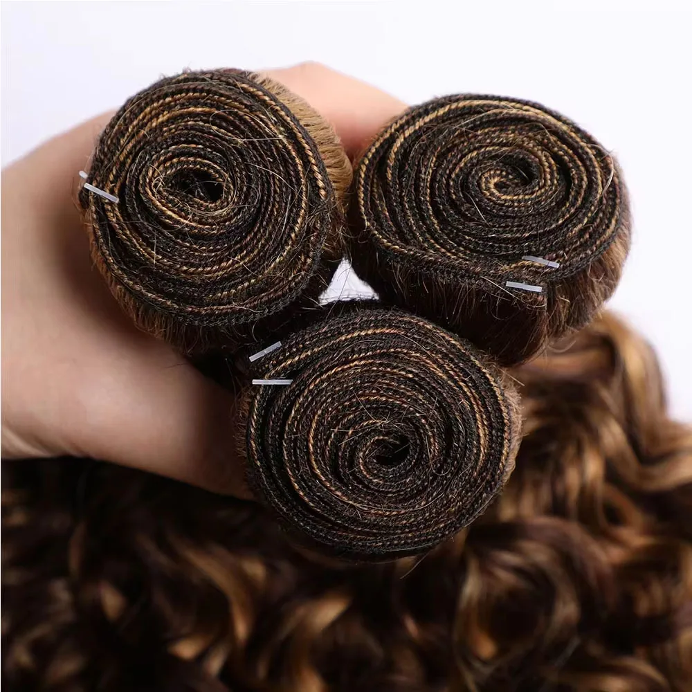 P4/27 Deep Wave 14-30 นิ้วบราซิลผมรวมกลุ่ม 100% บราซิลผมมนุษย์วิกผมสําหรับผู้หญิง