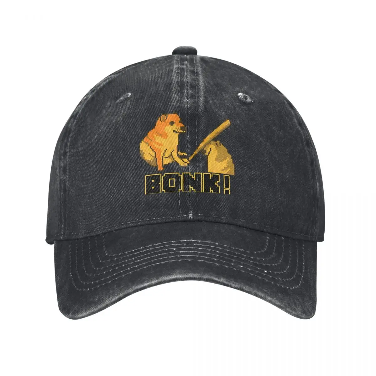 Pure Color Dad Hats Bonk Meme Pixelart Women's Hat Sun Visor Baseball Caps Cheems Peaked Cap