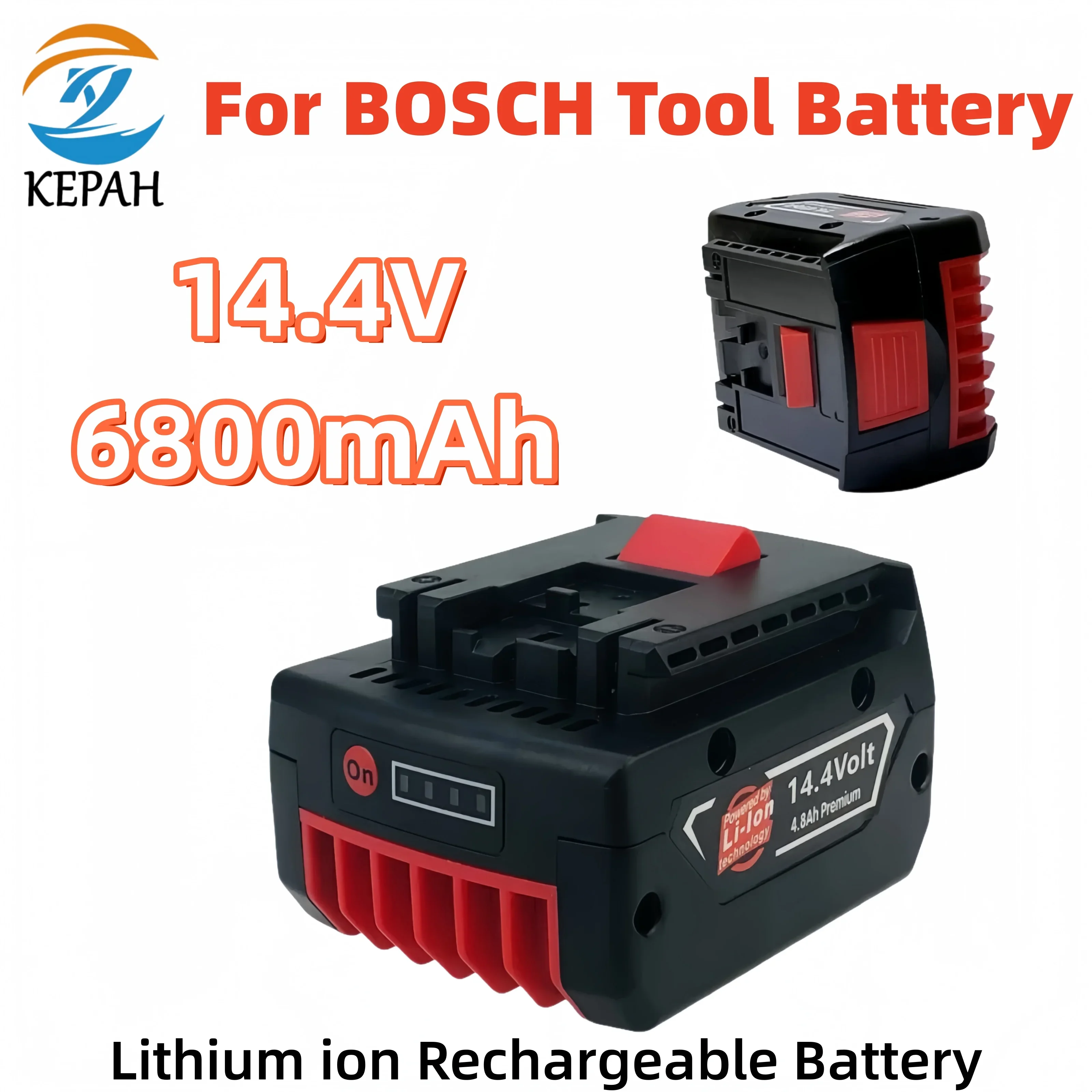 

Аккумулятор для электроинструмента 14.4В 6.8Ач, совместимый с GBH GDR GSR DDS180 BAT614G (KC), замена литий-ионных батарей