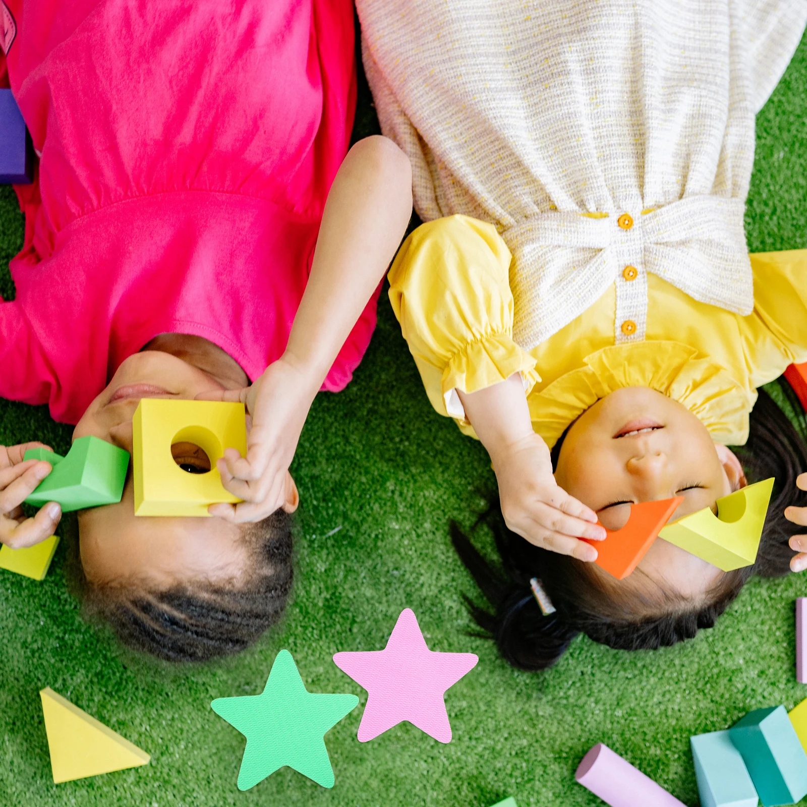 

20pcs Educational Carpet Spots Floor Markers Classroom Rug Circle Stickers Colorful Learning Puzzle Hard Nylon