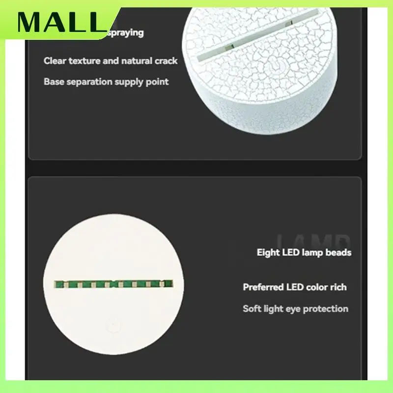 MALL Crack Base LED Night Light Atmosfera Lâmpada de mesa com sensor de base de toque para decoração de quarto e presentes