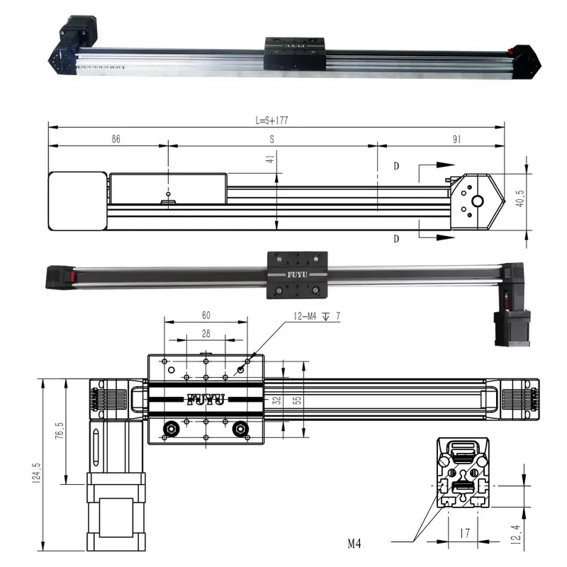 Travel Range High Speed Double Axis Core Thin Sliding Linear Guide