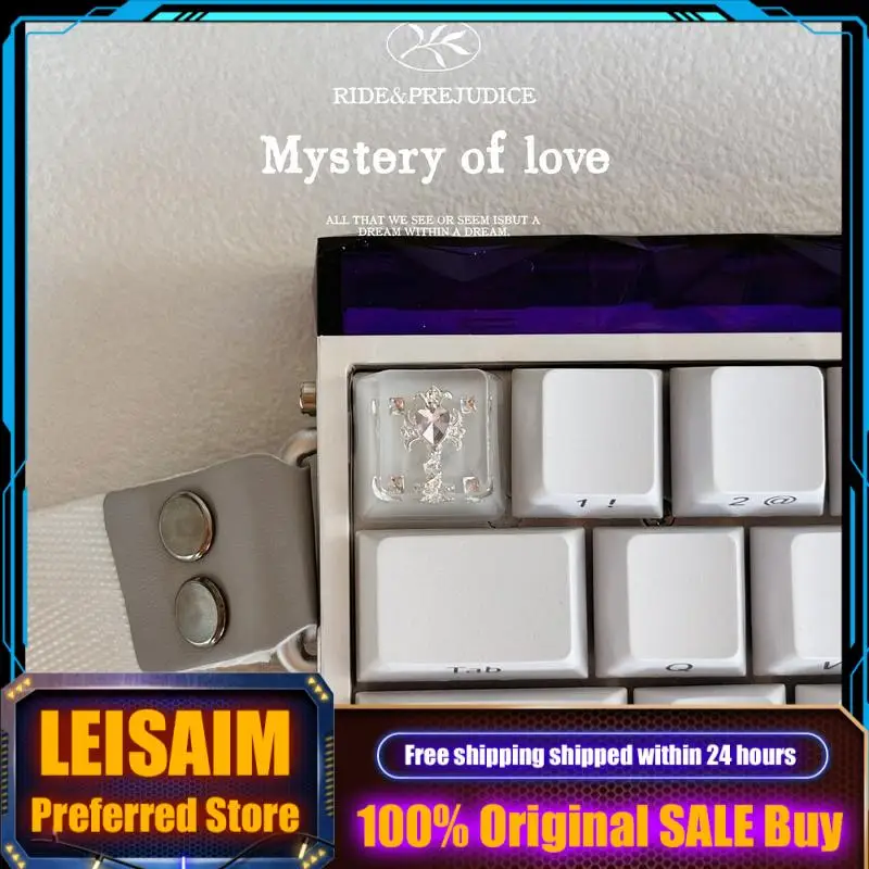 Personalized white Kroos heart dropper keycap cross PC gaming keyboard collection gift custom keycap cross shaft