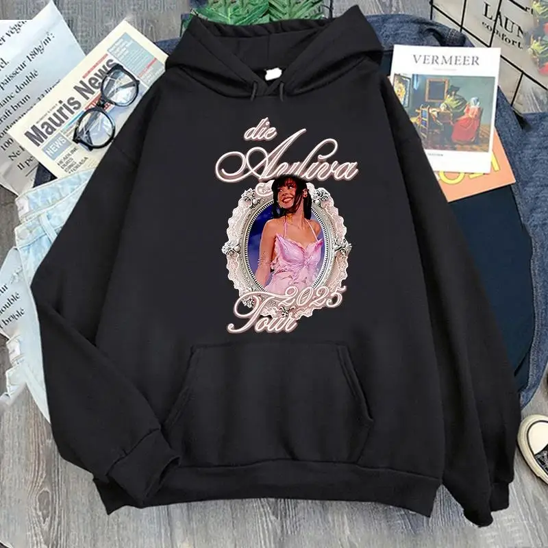 

2025 Die Ayliva Tour Graphic Hoodies Long Sleeves Fleece Soft Sweatshirts Fashion Y2k Hooded Streetwear Women Men Clothing