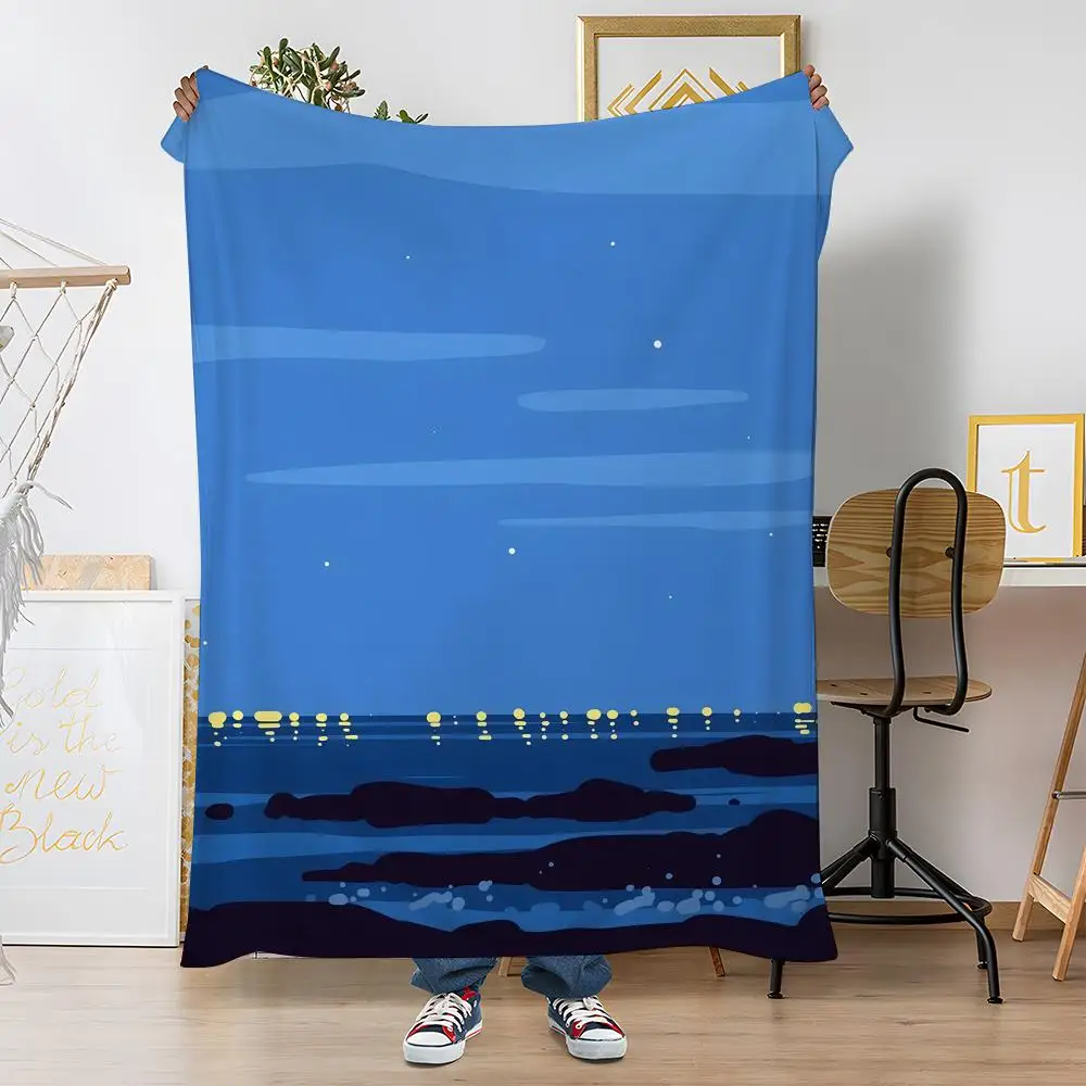 

Popular Ssabinus Summer Illustrationsing Throw Soft Coral Fleece Blanket 310gsm Fluffy Warm Throw for Sofa Couch Bedroom Decor