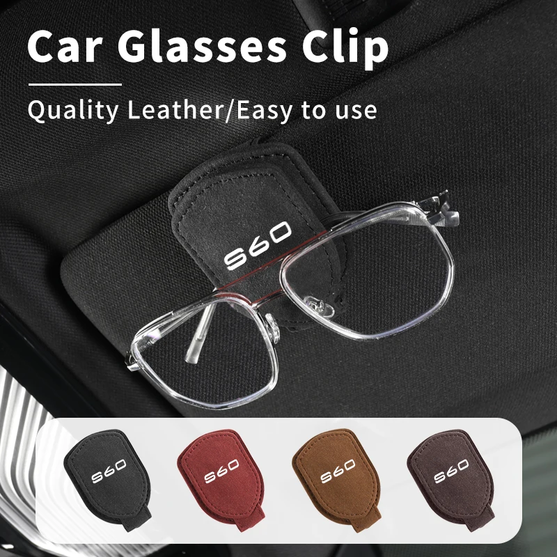 

Car Suede Glasses Clip Auto Sun Visor Eyeglass Hanger Clip For Volvo R S60 XC40 XC60 XC70 XC90 V40 V60 V90 S80 S90