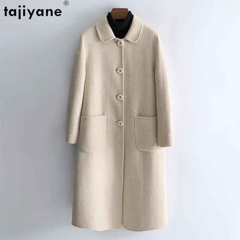 

Tajiyane 80% Wool Jackets for Women 2023 Fall Winter Elegant Single-breasted Long Wool Coat Fashion Woolen Jacket Abrigos Mujer