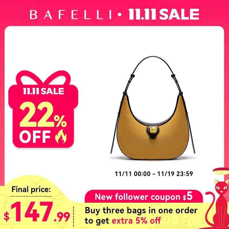 

BAFELLI 2025 НОВАЯ ЖЕНСКАЯ СУМКА CAT SERIES НАТУРАЛЬНАЯ КОЖАНАЯ РОСКОШНАЯ БРЕНДНА МОДНАЯ РЕТРО-СТИЛЬНАЯ СУМКА на ПЛЕЧКЕ HOBOS FLAP ЖЕНСКИЕ