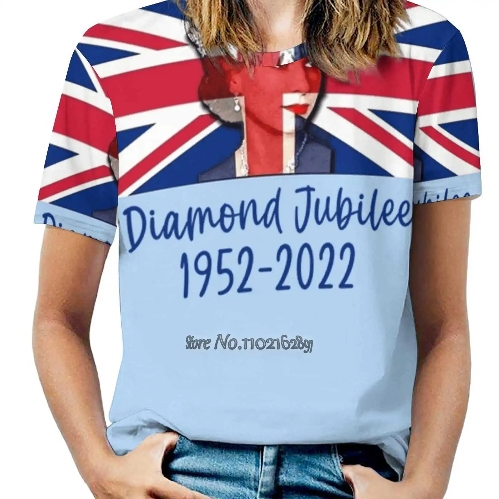 Koningin Elizabeth Ii Platinum Jubilee 70 Jaar Met Jack Fashion Print T-shirts Vrouwen Dames Meisjes T-shirt Harajuku Korte Mouw