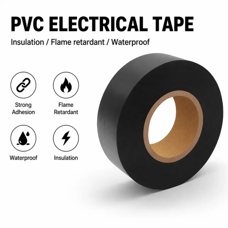 25-30M Black PVC Electrical Tape High Viscosity Waterproof Wear-Resistant Insulation for Automotive Wiring Harness