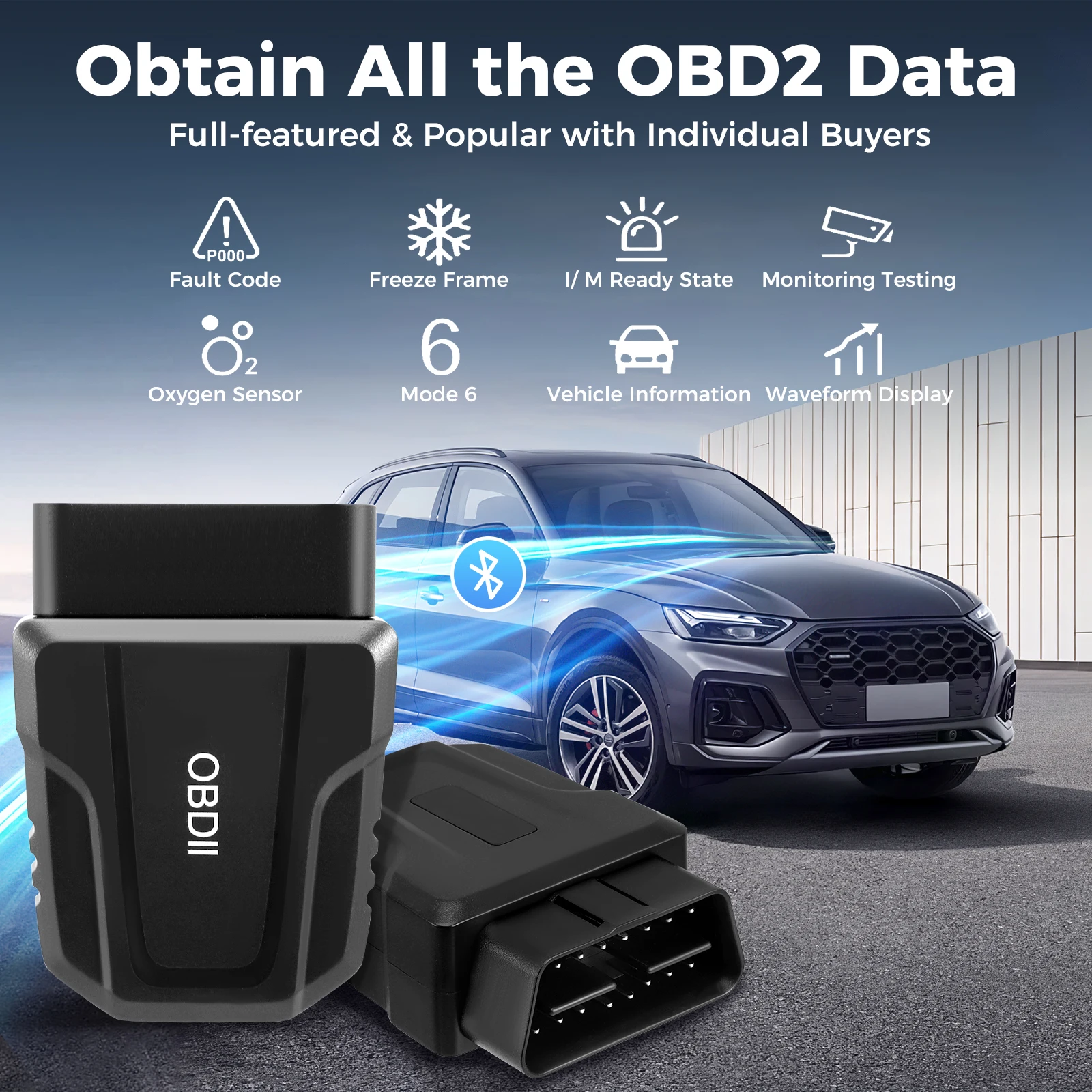 Car Trouble Code Reader Bluetooth5.4 Car Diagnostic-Tools For IOS Android Windows  Scanner Code Support Smart Scan Tool ODB2