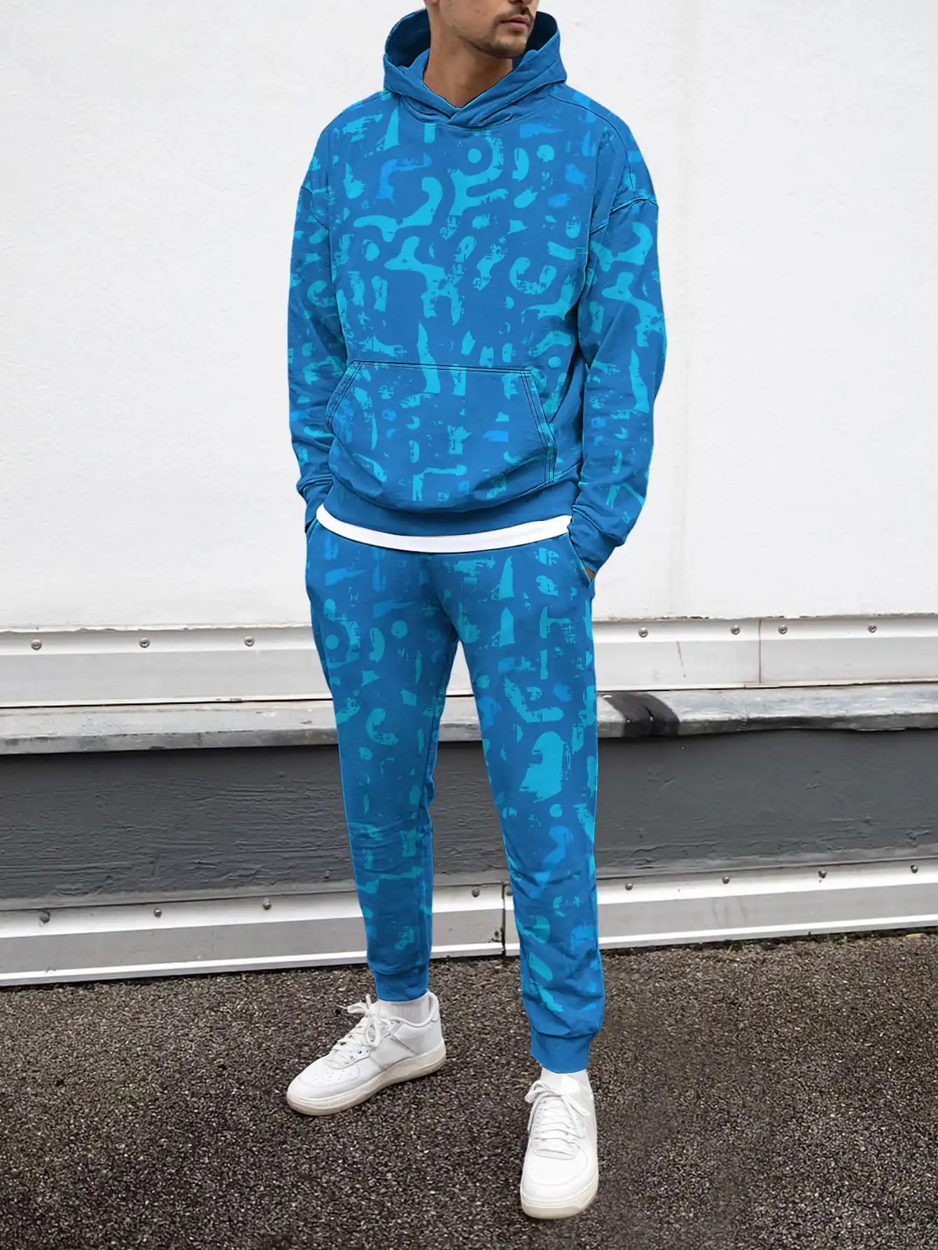 

Motion Geometry Creative Art Design Men 3D Print Clothes Harajuku Style Tracksuit Hoodie Trouser 2Pc Sets Lightweight Performanc